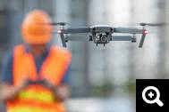 Engineer Flying Drone Construction Site UAV Site Surveying